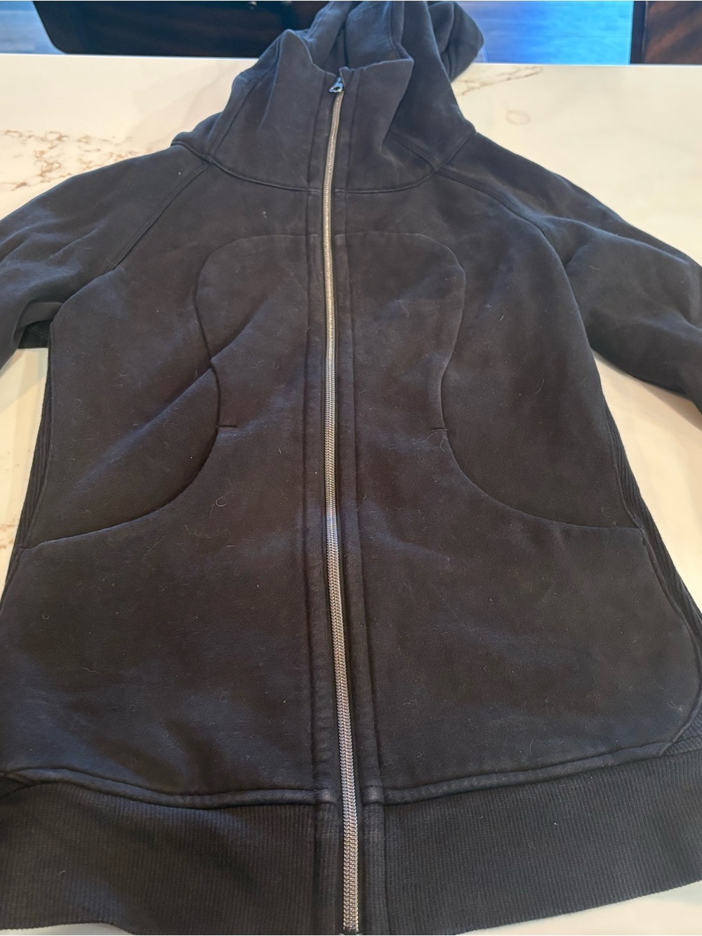 lululemon athletica Black Full-Zip Funnel Hooded Sweatshirt
